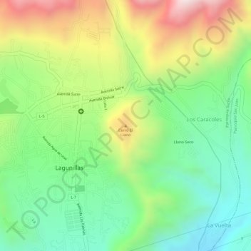 Cerro El Llano topographic map, elevation, terrain