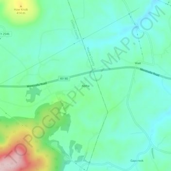 Alpha topographic map, elevation, terrain