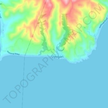 Kayuganan topographic map, elevation, terrain