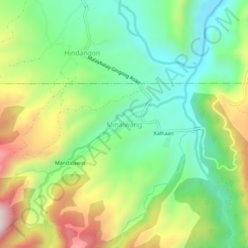Minalwang topographic map, elevation, terrain