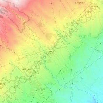 El Río topographic map, elevation, terrain