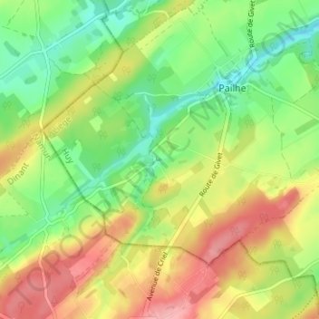 Saint-Fontaine topographic map, elevation, terrain
