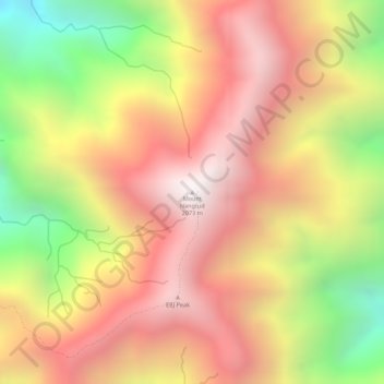 Mount Nangtud topographic map, elevation, terrain