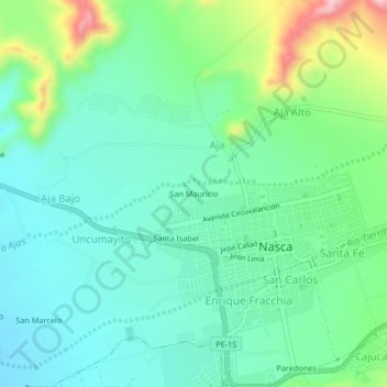 San Mauricio topographic map, elevation, terrain
