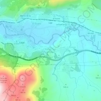 Barrio San Antonio topographic map, elevation, terrain
