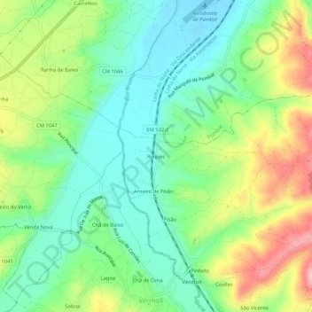 Roques topographic map, elevation, terrain