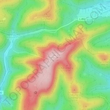 Hohe Derst topographic map, elevation, terrain