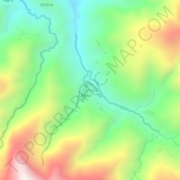 Okhika topographic map, elevation, terrain
