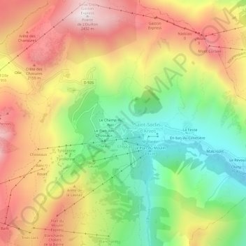 Pierre Aigue topographic map, elevation, terrain