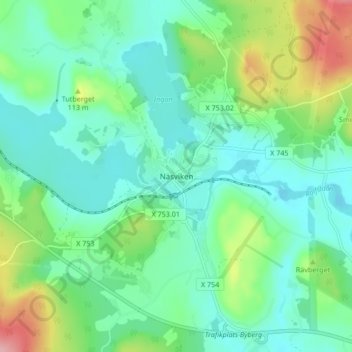 Näsviken topographic map, elevation, terrain