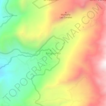 Resguardo topographic map, elevation, terrain