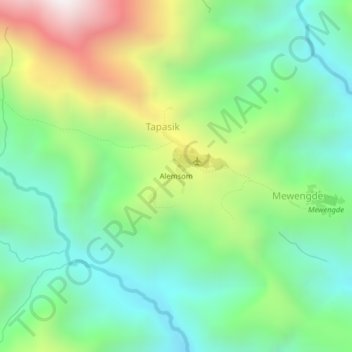Alemsom topographic map, elevation, terrain