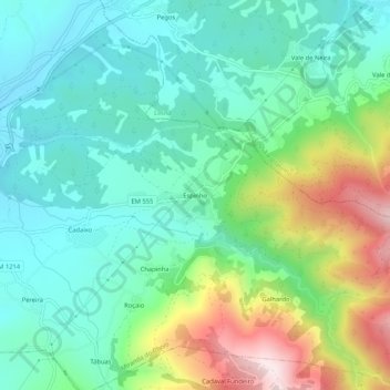 Espinho topographic map, elevation, terrain