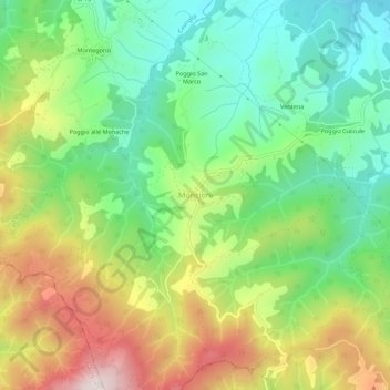 Moncioni topographic map, elevation, terrain