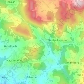 Heinrichsreit topographic map, elevation, terrain