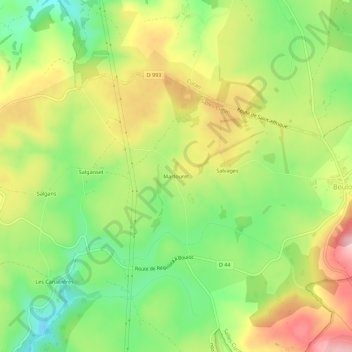 Martouret topographic map, elevation, terrain