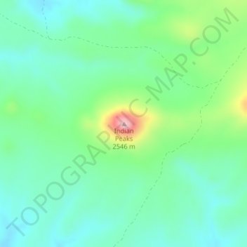 Indian Peaks topographic map, elevation, terrain