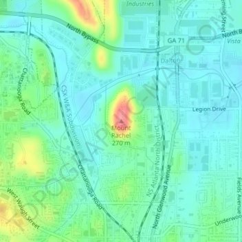 Mount Rachel topographic map, elevation, terrain
