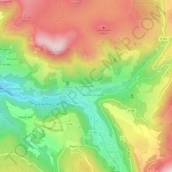 La Fougère topographic map, elevation, terrain
