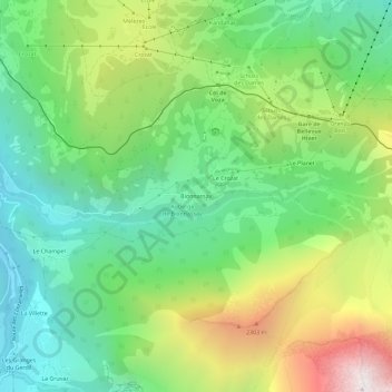 Bionnassay topographic map, elevation, terrain