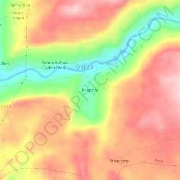 Pimpilito topographic map, elevation, terrain