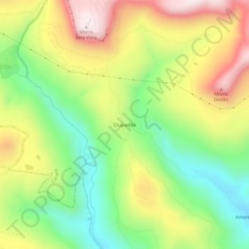Chapadão topographic map, elevation, terrain