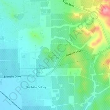 Bliss Hill topographic map, elevation, terrain