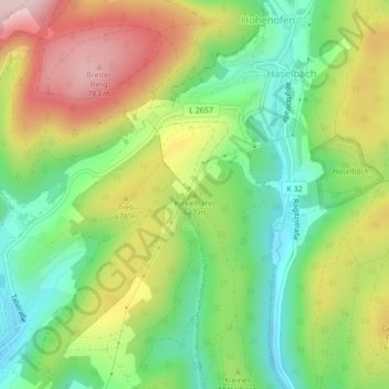 Kickelhahn topographic map, elevation, terrain