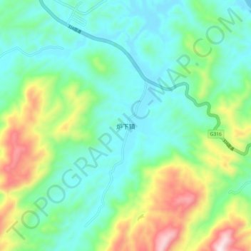Luxia topographic map, elevation, terrain