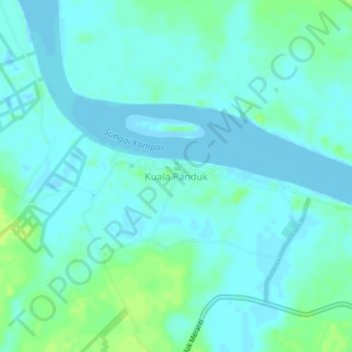 Kuala Panduk topographic map, elevation, terrain