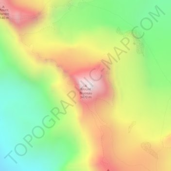 Mount Brazeau topographic map, elevation, terrain
