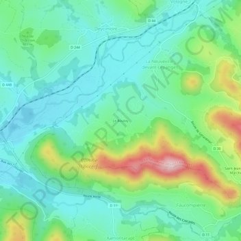 Le Boulay topographic map, elevation, terrain