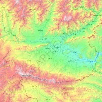 Nangarhar Province topographic map, elevation, terrain