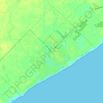 Mar del Sur topographic map, elevation, terrain