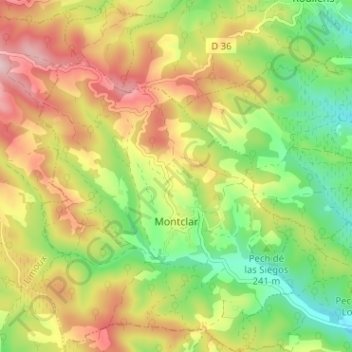 Montclar topographic map, elevation, terrain