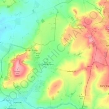 Brailes topographic map, elevation, terrain