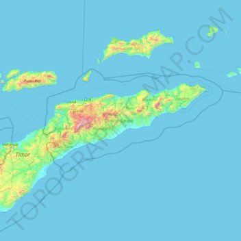 East Timor topographic map, elevation, terrain