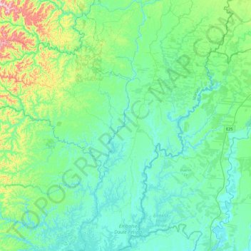 Río de Oro topographic map, elevation, terrain