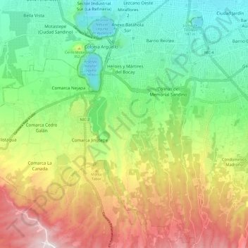 Distrito III topographic map, elevation, terrain