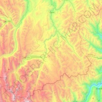 San Miguel de Cauri topographic map, elevation, terrain