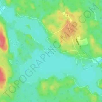 Kenogami Lake topographic map, elevation, terrain