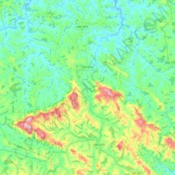 Serrania topographic map, elevation, terrain