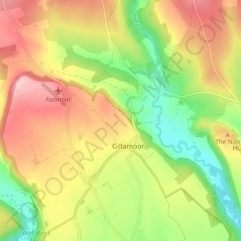 Gillamoor topographic map, elevation, terrain