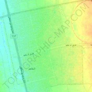 Al Dhahir topographic map, elevation, terrain