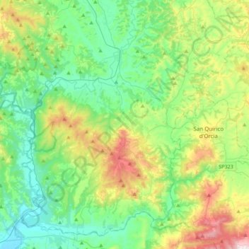 Montalcino topographic map, elevation, terrain
