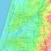Drom HaSharon Regional Council topographic map, elevation, terrain