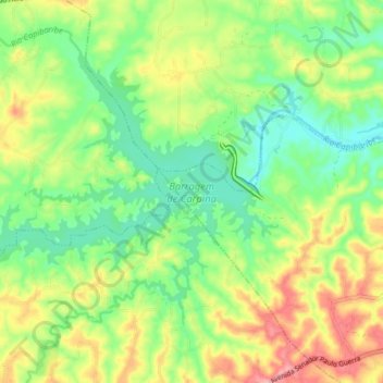 Barragem de Carpina topographic map, elevation, terrain