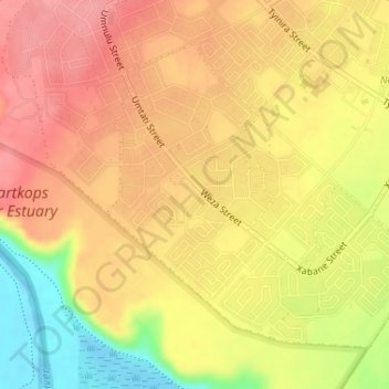 Nelson Mandela Bay Ward 59 topographic map, elevation, terrain