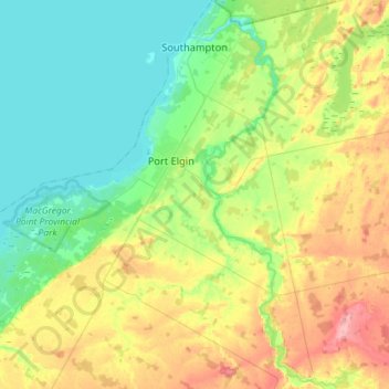 Saugeen Shores topographic map, elevation, terrain