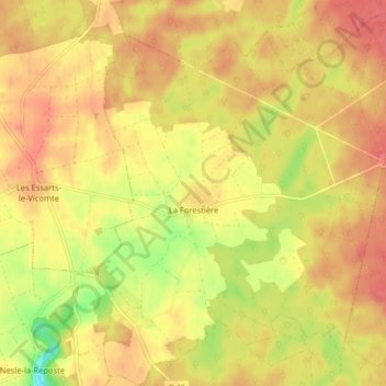 La Forestière topographic map, elevation, terrain